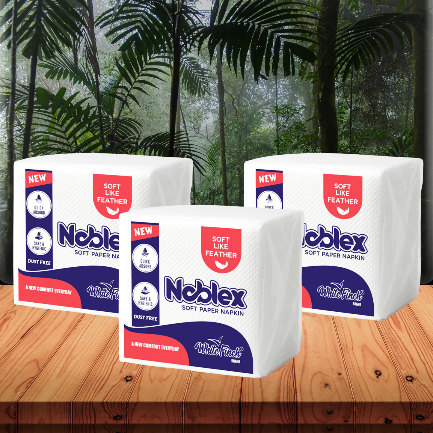WHITEFINCH Noblex Virgin Soft 15gsm Tissue Paper Napkins (Pack of 3)
