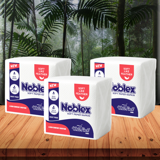 WHITEFINCH Noblex Virgin Soft 15gsm Tissue Paper Napkins (Pack of 3)